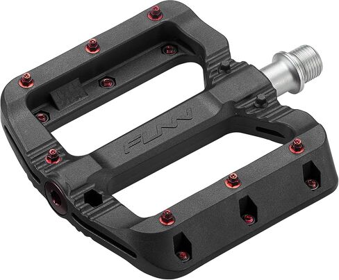Funn Black Magic Plastic Flat Mountain Bike Pedal Set - Lightweight Wide Platform Bicycle Pedals for Stability, 9/16-inch CrMo Axle Bike Pedals for MTB/BMX/Urban/Gravel Riding in Saudi Arabia