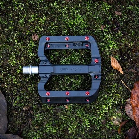 Funn Black Magic Plastic Flat Mountain Bike Pedal Set - Lightweight Wide Platform Bicycle Pedals for Stability, 9/16-inch CrMo Axle Bike Pedals for MTB/BMX/Urban/Gravel Riding in Saudi Arabia