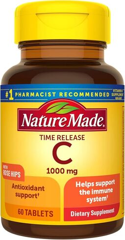 أقراص فيتامين C 1000 ملغ من Nature Made مع وردة المسك، 60 قرصًا (قد تختلف التعبئة) in Saudi Arabia