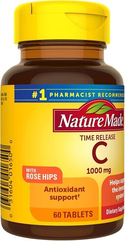 أقراص فيتامين C 1000 ملغ من Nature Made مع وردة المسك، 60 قرصًا (قد تختلف التعبئة) in Saudi Arabia
