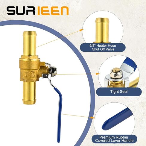 مجموعة صمامات كروية للخرطوم النحاسي، قطعتان من صمام إغلاق خرطوم السخان 5/8 بوصة مع مشابك من الفولاذ المقاوم للصدأ، صمام كرة هواء بارب نحاسي لإيقاف وقود الغاز والماء وأنابيب Pex مقاس 16 مم in Kuwait