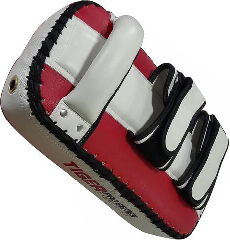 وسادات جلدية تايلاندية - باللونين الأسود والأبيض - وسادات بمقبض قوي، تصميم مستوحى من تايلاند، التدريب على الملاكمة، فنون الدفاع عن النفس، التايكوندو، الرياضات القتالية - خياران للألوان in Kuwait