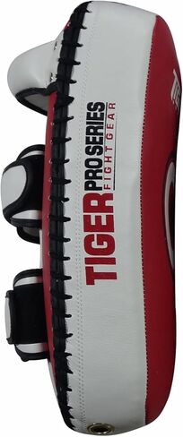 وسادات جلدية تايلاندية - باللونين الأسود والأبيض - وسادات بمقبض قوي، تصميم مستوحى من تايلاند، التدريب على الملاكمة، فنون الدفاع عن النفس، التايكوندو، الرياضات القتالية - خياران للألوان in Kuwait