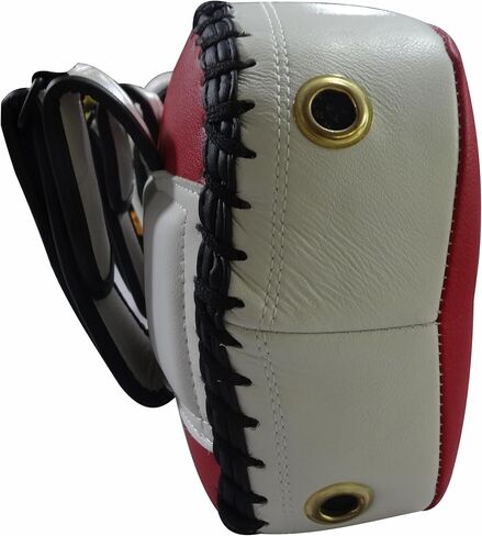 وسادات جلدية تايلاندية - باللونين الأسود والأبيض - وسادات بمقبض قوي، تصميم مستوحى من تايلاند، التدريب على الملاكمة، فنون الدفاع عن النفس، التايكوندو، الرياضات القتالية - خياران للألوان in Kuwait