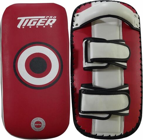 وسادات جلدية تايلاندية - باللونين الأسود والأبيض - وسادات بمقبض قوي، تصميم مستوحى من تايلاند، التدريب على الملاكمة، فنون الدفاع عن النفس، التايكوندو، الرياضات القتالية - خياران للألوان in Kuwait