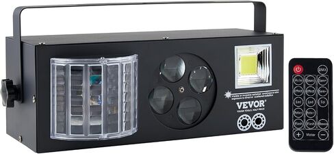 VEVOR Stage Lights, 4 in 1 RGB Party Lights, LED Pattern Strobe Light, Mixed Lighting Effects Sound Activated with Red & Green Effect Light for DJ Club Disco Party Wedding Birthday Christmas in Saudi Arabia