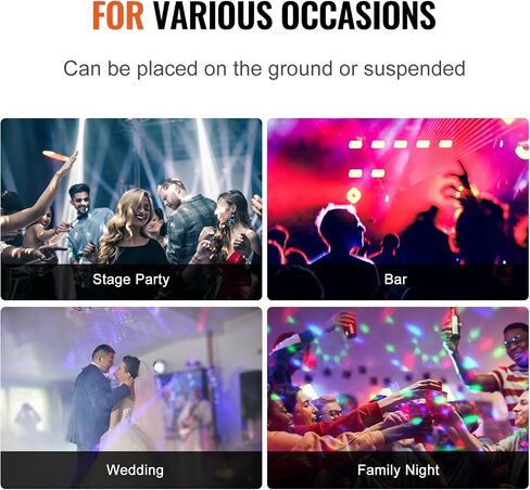 VEVOR Stage Lights, 4 in 1 RGB Party Lights, LED Pattern Strobe Light, Mixed Lighting Effects Sound Activated with Red & Green Effect Light for DJ Club Disco Party Wedding Birthday Christmas in Saudi Arabia