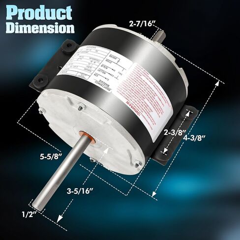 3315332.005 محرك مروحة تيار متردد، بديل محرك مروحة genteq F48AF70A61، متوافق مع Dometic Brisk Air II، 1/4 حصان، 115 فولت، 3.3 أمبير، 1585 دورة في الدقيقة، 3 سرعات OEM 3315332.005 محرك مروحة RV in Kuwait