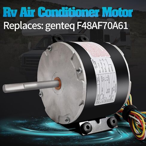 3315332.005 محرك مروحة تيار متردد، بديل محرك مروحة genteq F48AF70A61، متوافق مع Dometic Brisk Air II، 1/4 حصان، 115 فولت، 3.3 أمبير، 1585 دورة في الدقيقة، 3 سرعات OEM 3315332.005 محرك مروحة RV in Kuwait