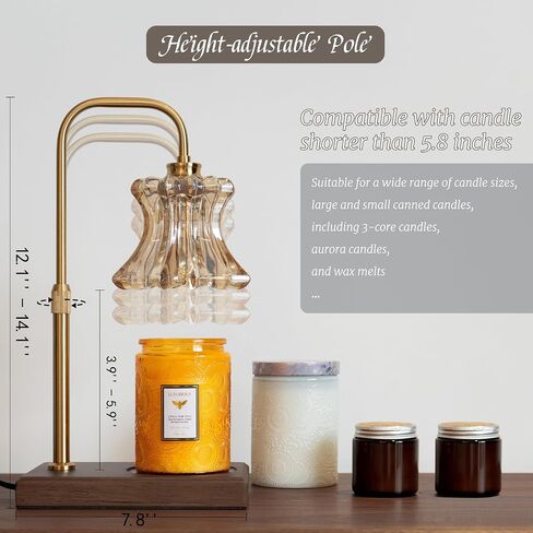 Candle Warmer Lamp with Timer & Dimmer, Light Candle Warmer Lamp Electric for Large Jar Candles, 3 Wick Candle, Candle Warming Lamps with 2 Bulbs, Aesthetic Bedroom Decor, Gift for Mother, Her in Saudi Arabia