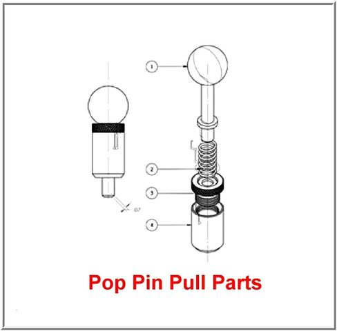 دبوس سحب POP - مكبس زنبركي بقطر 3/8 بوصة | قطر 1 بوصة × طول 1-1/2 بوصة ملحوم على برميل فولاذي قابل للطلاء | صامولة قفل ملولبة مع مسمار تثبيت | مقبض سحب مستدير من البلاستيك الفينولي الصلب | بواسطة SBD in Saudi Arabia