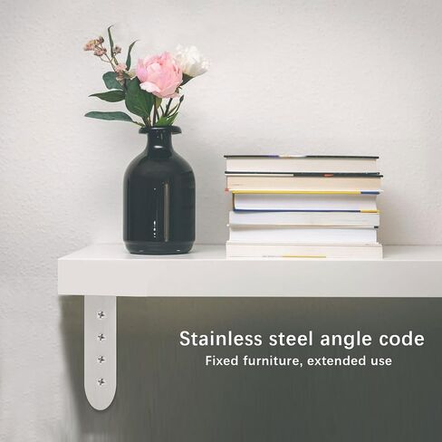 Eagles 10PCS L Bracket Corner Brace, (50mmx50mmx3mm) Stainless Steel Brackets,Heavy Duty Corner Bracket,Silver Small Angle Brackets,Metal Braces Brackets for Wood with 40PCS Screws in Saudi Arabia