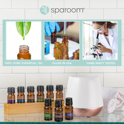 SpaRoom 100% Pure Essential Oils Set; Perfect for Aromatherapy, Diffusers, Humidifiers and Home Care, Gift Set of 8 in Saudi Arabia