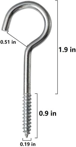 MIUPOO خطاف سقف خطاف كأس مسمار معدني ناعم في شماعة للاستخدام الداخلي والخارجي 50 قطعة 1.9 بوصة in Kuwait