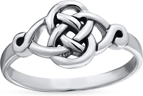 Bling Jewelry Simple Double Band Best Friends Unity Forever Irish Celtic Love Knot Friendship Infinity Ring Band For Women Teen .925 Sterling Silver in Saudi Arabia