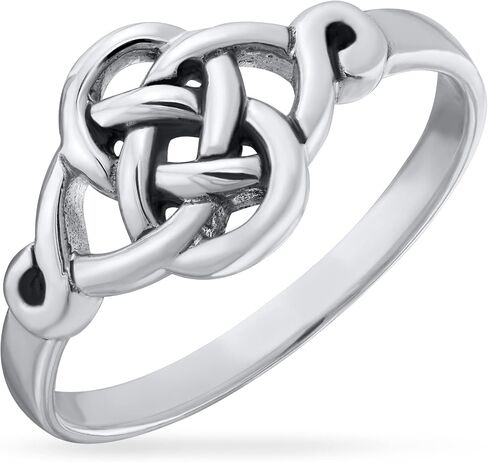 Bling Jewelry Simple Double Band Best Friends Unity Forever Irish Celtic Love Knot Friendship Infinity Ring Band For Women Teen .925 Sterling Silver in Saudi Arabia