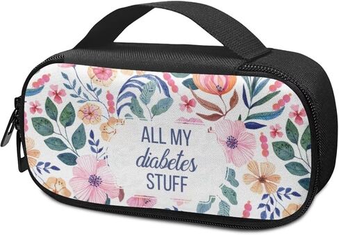 حقيبة سفر مبرد الأنسولين من All My Diabetes Stuff، منظم رائع معزول لأدوية مرض السكري لشرائط اختبار السكر في الدم، والأدوية، ومقياس الجلوكوز، والحبوب، والأجهزة اللوحية in Kuwait