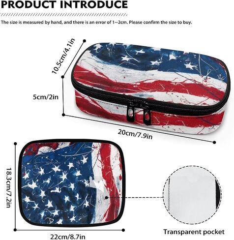 Patriotic American Flag Diabetic Supplies Travel Case,Portable Storage Bag,Insulin Pen and Medication Carrying Case for Glucose Meters, Insulin Pen, Test Strips, Lancets, Syringe, Needles in Saudi Arabia