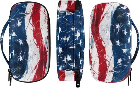 Patriotic American Flag Diabetic Supplies Travel Case,Portable Storage Bag,Insulin Pen and Medication Carrying Case for Glucose Meters, Insulin Pen, Test Strips, Lancets, Syringe, Needles in Saudi Arabia