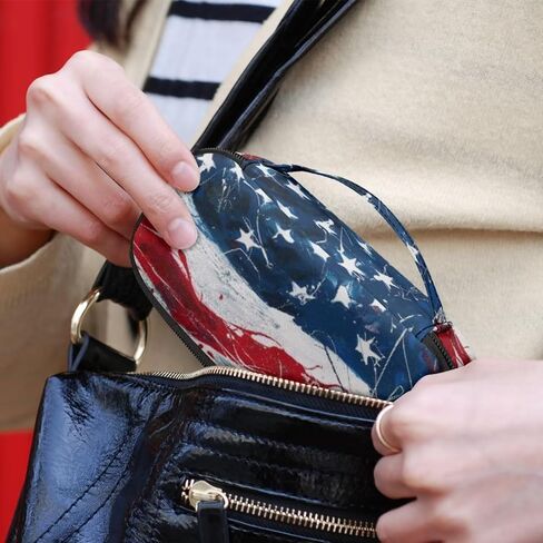 Patriotic American Flag Diabetic Supplies Travel Case,Portable Storage Bag,Insulin Pen and Medication Carrying Case for Glucose Meters, Insulin Pen, Test Strips, Lancets, Syringe, Needles in Saudi Arabia