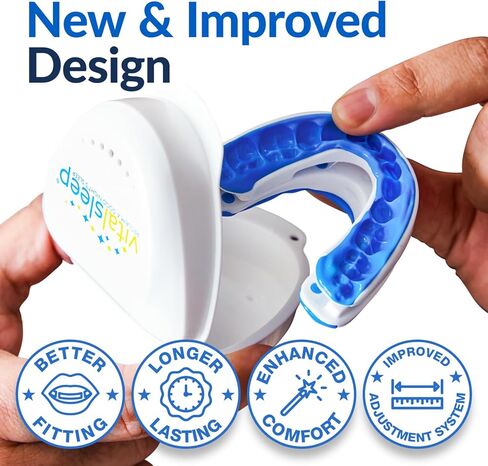 قطعة الفم VitalSleep المضادة للشخير 2.0، حل الشخير بحجم المرأة، وضع الفك قابل للتعديل، انطباعات أسنان شخصية، صنع في الولايات المتحدة الأمريكية in Kuwait