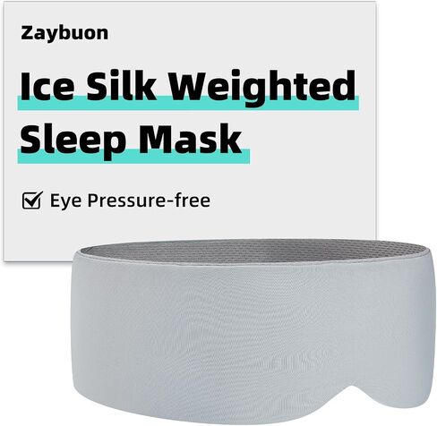 Weighted Sleep Mask, Ice Silk Eye Mask for Sleeping, Extra Forehead Weight & Eye Pressure-Free for Sleep Aid, Relaxation, Light Blocking for Sleeping, Traveling, Eye Cover for Women&Men(Gray) in Saudi Arabia