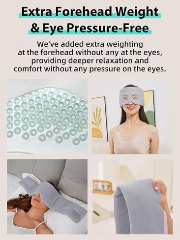 Weighted Sleep Mask, Ice Silk Eye Mask for Sleeping, Extra Forehead Weight & Eye Pressure-Free for Sleep Aid, Relaxation, Light Blocking for Sleeping, Traveling, Eye Cover for Women&Men(Gray) in Saudi Arabia