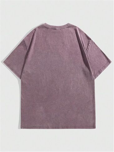 Verdusa Women's Drop Shoulder Letter Print Tee Top Round Neck Oversized Punk Tee Shirt in Saudi Arabia