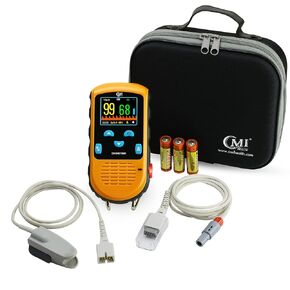 CMI Health Battery Operated Pulse Oximeter - Adult Finger Spot-Checking - Adjustable Alarm for Pulse Rate and SpO2 Levels - Batteries, Carry Case Included