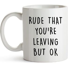 YouNique Designs Going Away Mug for Coworker, 11 Ounces, Farewell Coffee Cup, Coworker Leaving Mug for Men and Women, Farewell Gifts (Black Handle)