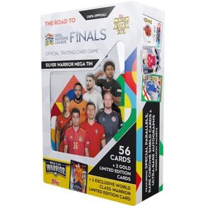 Topps Match Attax 101 - Soccer Cards, The Road to UEFA Nations League Finals - Mega Tin (Silver Warrior) 56 Cards + 4 Limited Editions