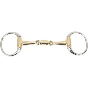 Snaffle Bit, Stainless Steel Double Jointed Loose Snaffle Bit, Professional 135mm/5in Mouth Snaffle Horse Bit with Copper Link for Equestrian Supplies, Equestrian