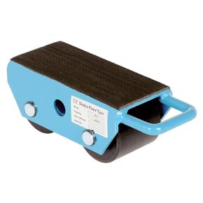 Vestil FMS-2.5 Fixed Machinery Skate with 2 Nylon Roller, Steel, 8-1/4" Rubber Surface Length, 4-3/4" Width, 4" Height, 2.5 Ton Capacity