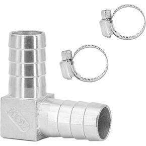 1" Hose Barb Stainless Steel 90 Degree Elbow L Right Angle Barbed Fitting Fuel Air Water