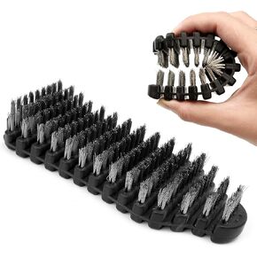 Barbell Cleaning Brush Scrubber for Training Strength Weight Bar Care Rescue, Rust Chalk Remover, Hard Knurling Steel Wire Bristle, Power Cleaner Kit Supplies Accessories for Athletic Gym Maintenance
