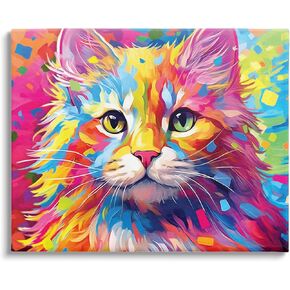 Stupell Industries Vivid Cat Painting Canvas Wall Art by Image World