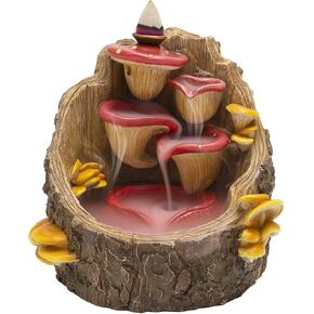 Mushroom Waterfall Incense Burners Backflow Resin Incense Holder Cones Reverse Back Flowing Smoke Water Falls Fountain Spiritual Aromatherapy Tree Stump Decor Indoor Home Decorations in Kuwait