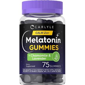 Carlyle Melatonin 3mg Gummies | 75 Count | with Chamomile and Lavender Extract | Vegan, Non-GMO, Gluten Free Supplement