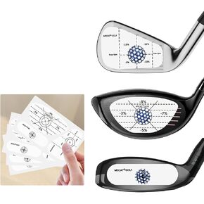 MSOAT Golf Impact Tape Labels, Self-Teaching Sweet Spot and Consistency Analysis, Golf Club Impact Stickers, Useful Training Aid Improve Ball Striking -80 x for Irons, 30 x for Wood, 10 x for Putters