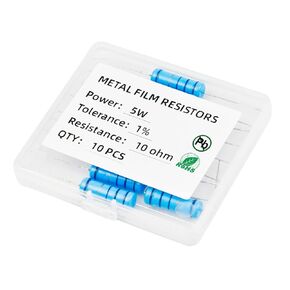 5W 5 Watts 10PCS 10 Ohm Metal Film Resistor Tolerance +/-1% for DIY Electronic Projects and Experiments
