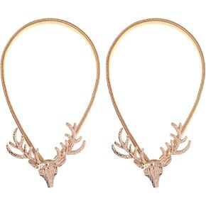 NOLITOY Curtain Tiebacks, 2Pcs Gold Drapery Holdback Modern Simple Style Curtain Tie Backs Strenchy Metal Curtain Ropes Curtain Straps for Home