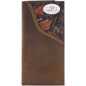 NCAA Lsu Tigers Camouflage Leather Roper Concho Wallet, One Size