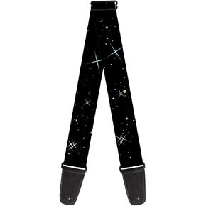 Buckle-Down Guitar Strap Shining Stars Black White 2 Inches Wide