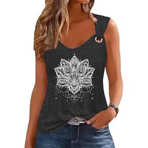 Women Loose Fitting Tank Tops Casual Summer Ladies Scoop Neck Sleeveless Shirts