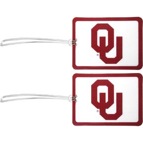Siskiyou Sports NCAA Oklahoma Sooners Vinyl Luggage Tag, 2pk, Team Colors, One Size