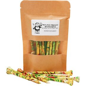 Round Ready Golf Tees Snag Bag – 15% Stronger for Increased Likelihood for Reuse - Bamboo Wood - 20 Count 3 ¼" Golf Tees