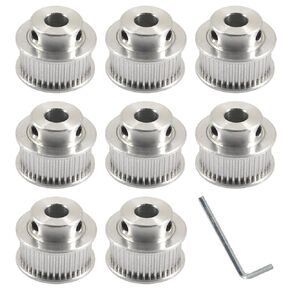 (Pack of 8) GT2 Timing Belt Pulley 30 Teeth 8mm Bore 10mm Width Belt Aluminum Alloy Pulley Wheel for 3D Printer CNC Accessory