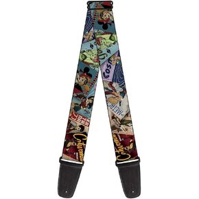 Buckle-Down Guitar Strap, 2 Inches Wide Strap-8-DC Bombshell Comic Book Covers Stacked-2" Wide-29-54 Length (GS-WDC019),Multicolor