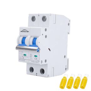 Circuit Breaker, DC Circuit Breaker 2 Pole 500v 63 Amp for Solar PV System, Solar Disconnect Switch with Double Thickening Handle, Din Rail Mount DC Breaker, Disconnect Switch