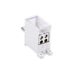 uxcell 1 Inlet 4 Outlet DIN Rail Terminal Blocks 690V 125A Max Input Distribution Block for Circuit Breaker